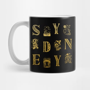 Sydney Alphabets - Vintage Gold Mug